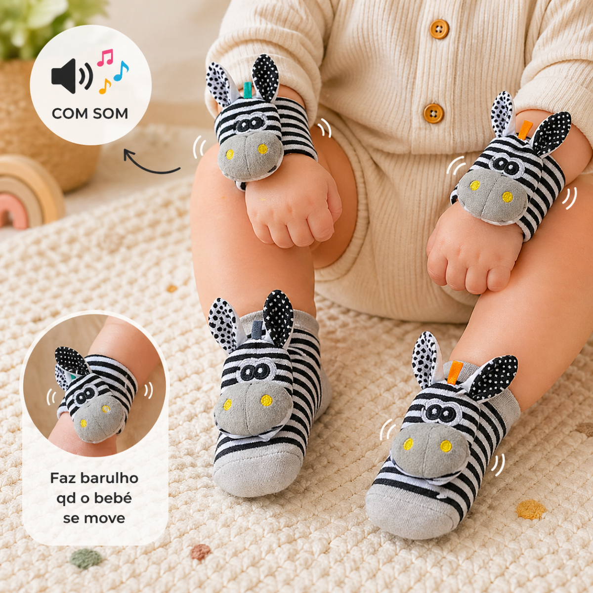 Rattle Baby Set - Black Zebra