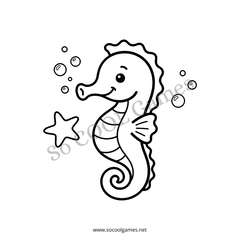Cut Sea Animals - Colouring Book