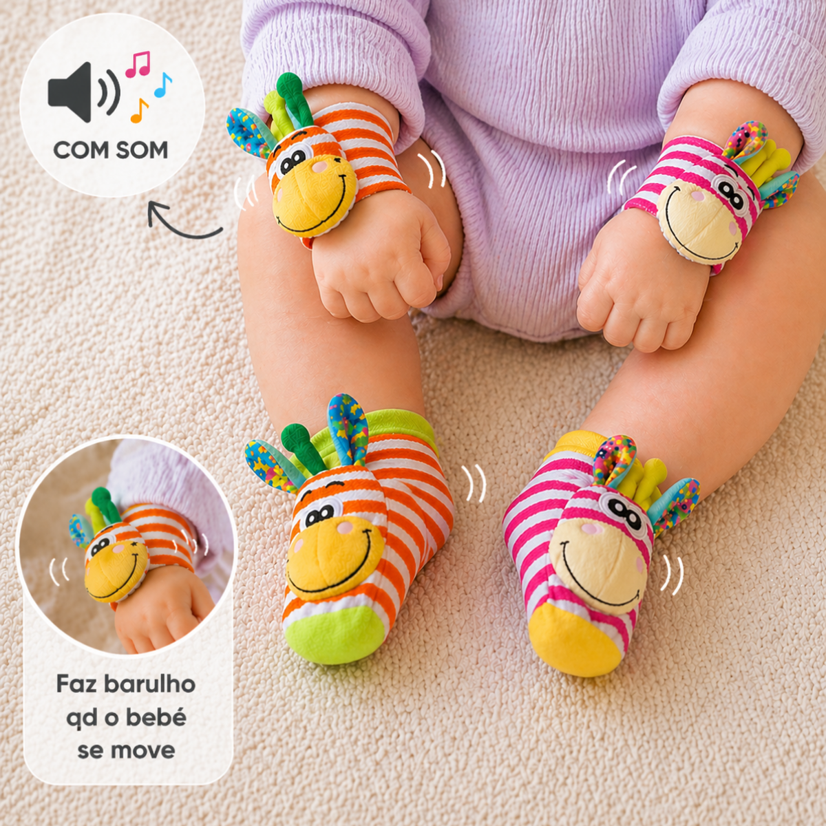 Rattle Baby Set - Colourful Giraffe