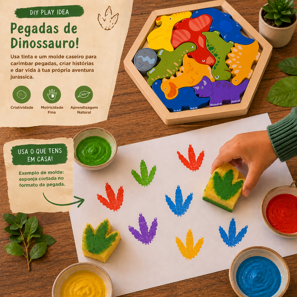 Hexagonal Puzzle - Dinos