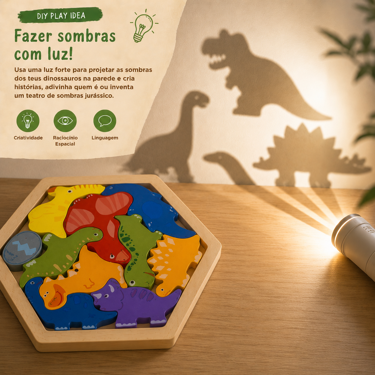 Hexagonal Puzzle - Dinos